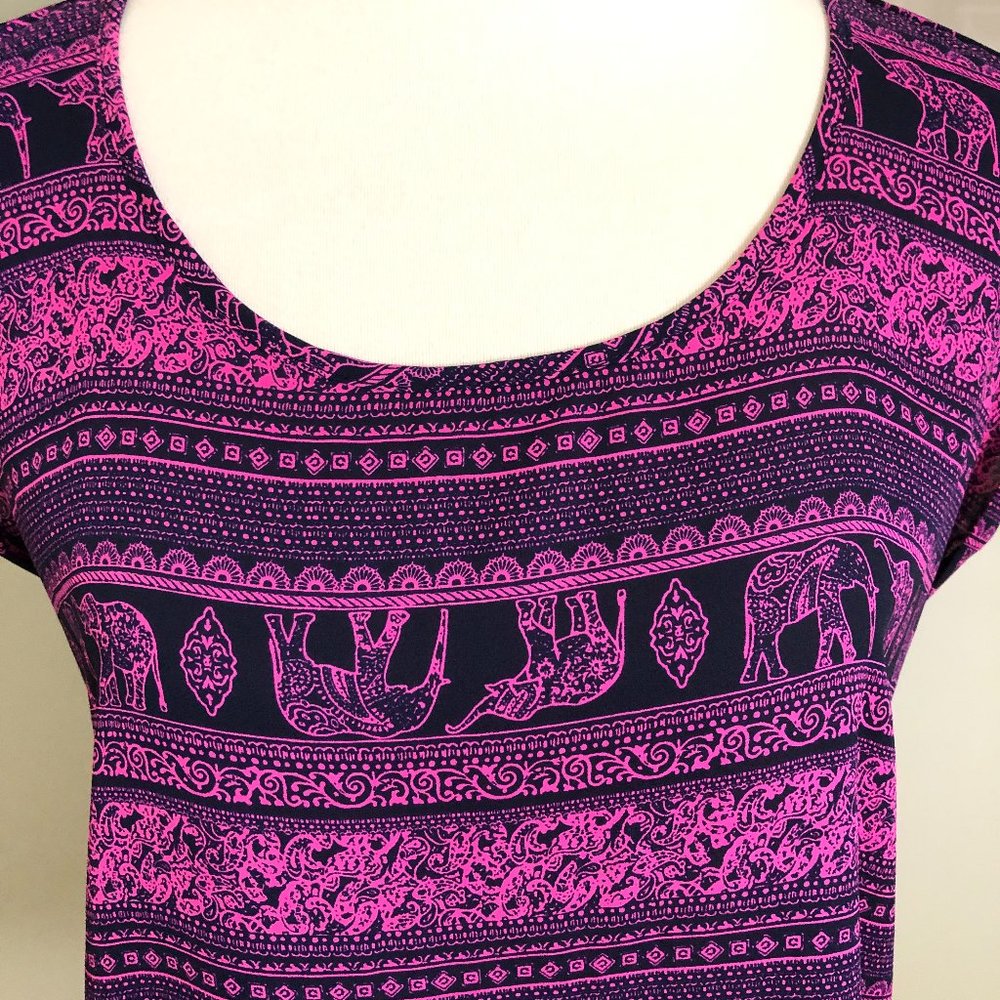 Pink Rose Polyester Elephant Top size L - Picture 2 of 6
